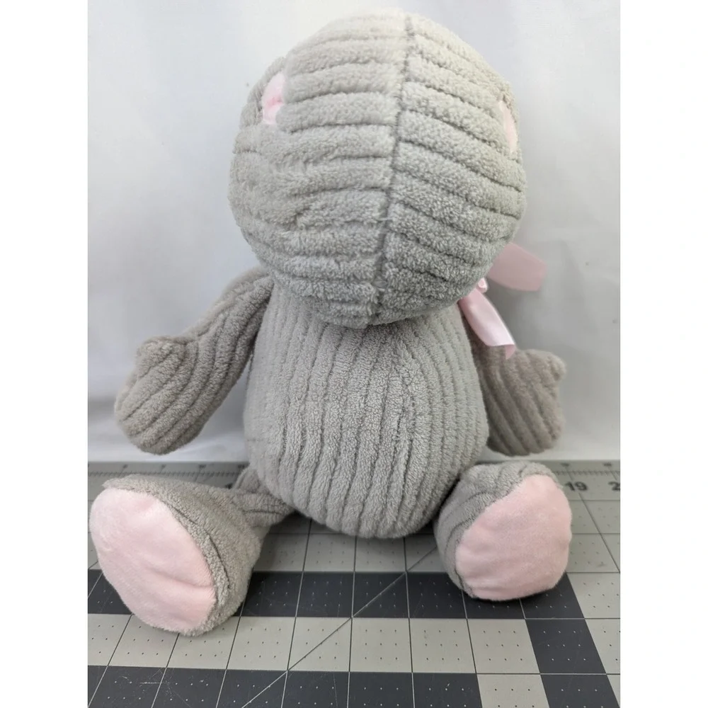 Burton Gray Hippo‎ Plush 12 Inch Pink Bow Stuffed Animal Toy